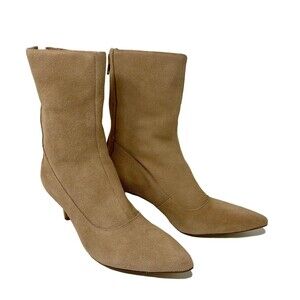 Matisse Cece Natural Suede Boot Bootie Pointed Toe Kitten Heel NEW 6.5